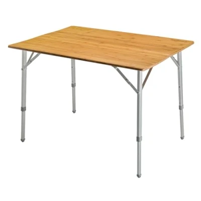 Abbildung von KingCamp Bambus Campingtisch Klapptisch 100x72cm für 4 6 Personen Stabiler Aluminiumrahmen 3 Höhenverstellbar mit Tragetasche Garten Picknick Camping Outdoor u