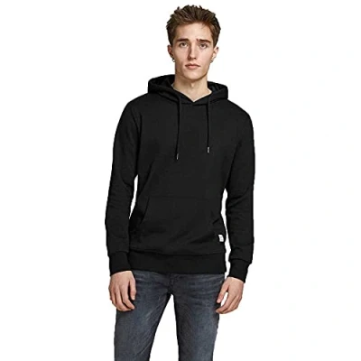 Abbildung von Jack &amp; Jones Jjebasic HOOD Kapuzenpullover, Herren, Größe: Large, Black