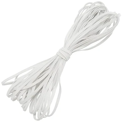Abbildung von AERZETIX C67518 Flaches geflochtenes Gummiband 10 Meter Breite 4 mm Polyester + Latex Farbe weiß