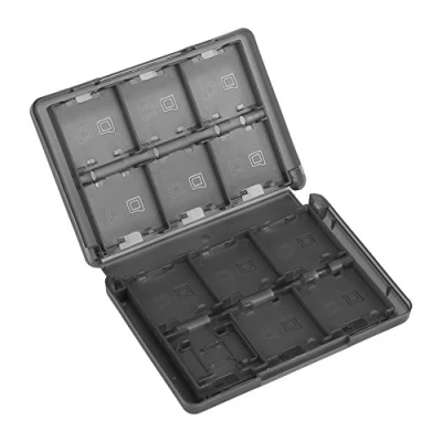 Abbildung von 28 in 1 PP Kunststoff Videospiel Speicherkartenetui, Patronen Aufbewahrungsbox für Nintendo 3DS DSL DSI LL (schwarz)