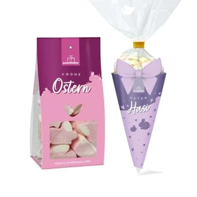 Abbildung von 2er Set Süße Ostern Marshmallows Dein Geschenk zu Osterhase Ersatz für deine Liebsten Mitbringsel Perfekte Osterüberraschung Leckere Nascherei Fröhliches Osterdesign