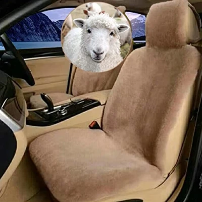 Abbildung von Altlue Autositzbezüge Lammfell Autositzbezug Autositz Sitzbezug Für Auto Sitzauflage Fell Vordersitze Universal (einteilig)
