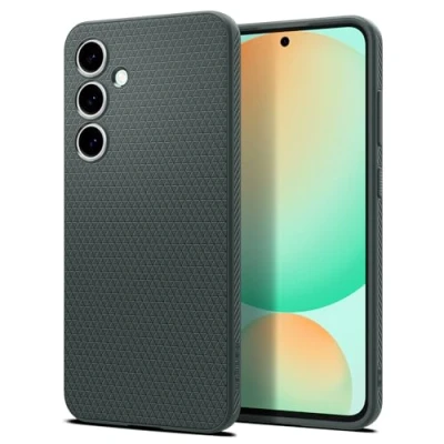 Abbildung von Samsung Galaxy S24 FE Hülle Silikon Spigen Soft Case/Backcover Handyhülle Grün Shockproof/Stoßfest