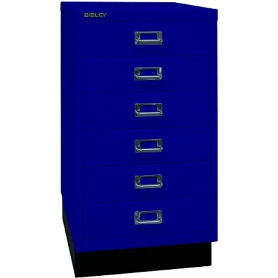 Abbildung von BISLEY MultiDrawer, 29er Serie mit Sockel, DIN A3, 6 Schubladen, Metall, 639 Oxfordblau, 43.2 x 34.9 67 cm