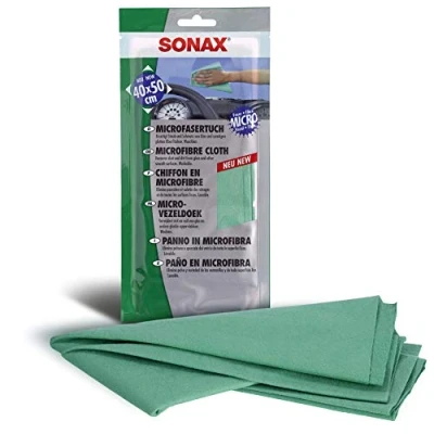 Abbildung von SONAX MicrofaserTuch (1 Stück) nimmt Staub, Schmutz und Fettreste auf reinigt alle glatten Oberflächen Art Nr. 04161000