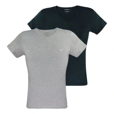 Abbildung von Emporio Armani CREW NECK 2 PACK Unterhemd/shirt, Herren, Größe: Small, Navy grey