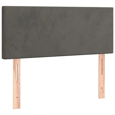 Abbildung von vidaXL Kopfteil, Bettkopfteil mit Holzbeinen, Höhenverstellbar Polsterkopfteil für Bett, Betthaupt Bettzubehör Schlafzimmer, Dunkelgrau 90x5x78/88cm Samt
