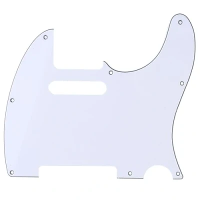 Abbildung von Musiclily Pro 8 Löcher Tele Pickguard Gitarren Schlagbrett für MIJ Made Fender Japan Telecaster,3 lagig Weiß
