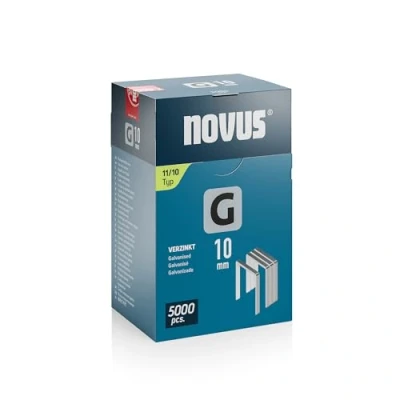 Abbildung von NOVUS TOOLS Flachdrahtklammern 10 mm für Hammertacker, 5000 Tacker Klammern vom Typ 11/10, Großverpackung, Heftmittel Folien und Pappe