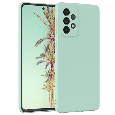 Abbildung von EAZY Case Silikonhülle für Samsung Galaxy A73 5G Hülle Silikon Grün weich stoßfeste Handyhülle Schutzhülle mit Kameraschutz Dünn Premium Schutz Cover TPU Phone Bumper in Mint