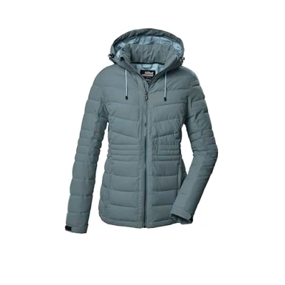 Abbildung von killtec Damen Steppjacke mit abzippbarer Kapuze/Funktionsjacke ist wasserabweisend KOW 10 WMN QLTD JCKT, blaugrau, 46, 41807 000