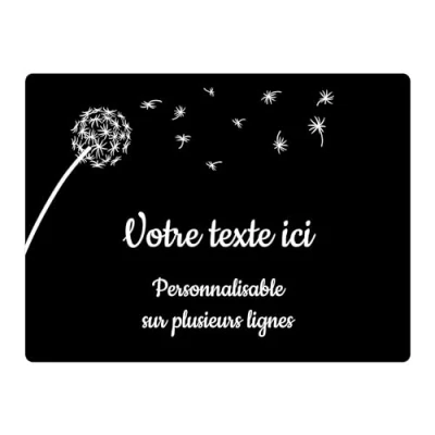 Abbildung von Gedenktafel mit Pusteblume, selbstklebend, 20 x 15 cm, 1 bis 3 Zeilen, Schwarz
