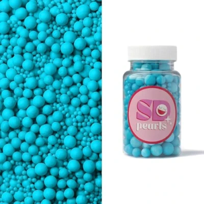 Abbildung von SD Pearls Zuckerperlen, Essbare Zucker Perlen, Tortendeko Streusel Dekorperlen Für Keksen, Kuchen, Cupcakes, Dessertdekoration (Blau, 3,4,5,7,10mm, 100g)