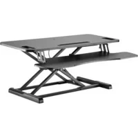 Abbildung von DIGITUS Ergonomischer Schreibtisch Aufsatz für gesundes Arbeiten Sitz Steh Arbeitsplatz Zwei Ebenen Stehpult Standtisch Steharbeitsplatz Schwarz
