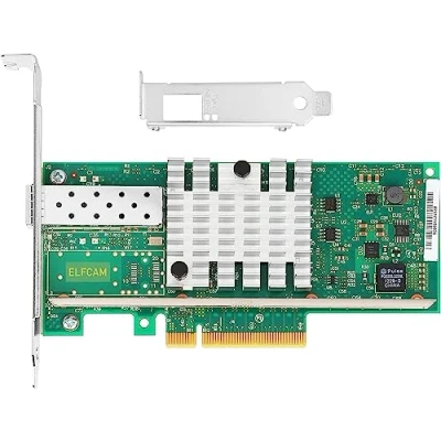 Abbildung von Elfcam® 10GbE PCIE Netzwerkkarte für Intel X520 DA1 82599EN Chip, Single SFP+ Port, 10Gbit PCI Express x8 LAN Adapter, 10Gb NIC Windows Server, Win8, 10, Linux