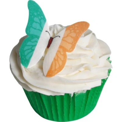 Abbildung von 24 Irisch Flagge Essbare Oblaten Schmetterlinge / Irish Flag Edible Wafer Butterflies