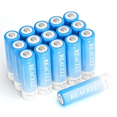 Abbildung von REACELL 16 Stück Akku AA 2800mAh Wiederaufladbar Batterien Mignon NI MH Aufladbare Akkubatterien 1,2V Geringe Selbstentladung mit Akkubox