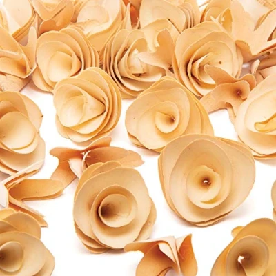 Abbildung von Baker Ross Blumenköpfe aus Holz, 40 Stück, Bastelsets für Kinder (AT545)