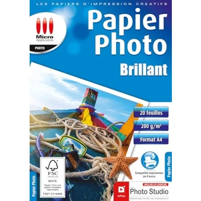 Abbildung von Micro Application Eco Packung mit 20 Papiere Foto glänzend A4 weiß