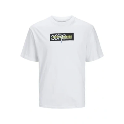 Abbildung von JACK&amp;JONES JUNIOR Jungen Jcosummer Print Tee Crew Neck Jnr T Shirt, Weiß, 152 EU