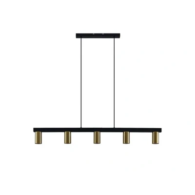 Abbildung von Lindby Baliko Hängelampe, 116 cm, 5 flg., messing, schwarz