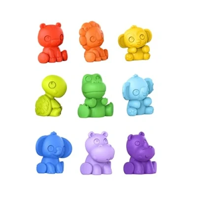 Abbildung von Bright Starts, Spielfiguren, TropicAnimals, Tierfiguren zum Spielen, Baden oder für unterwegs, leicht zu greifen und reinigen, mehrfarbig
