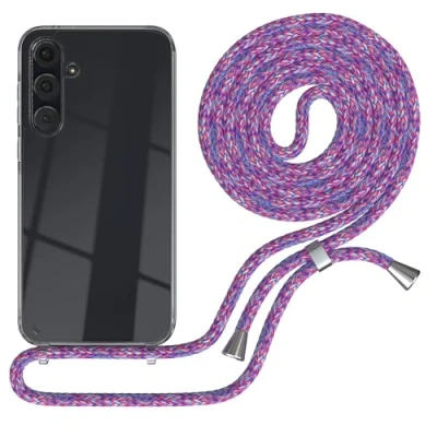 Abbildung von EAZY CASE Handykette kompatibel mit Samsung Galaxy A35 Kette zum Umhängen für Hülle Band aus Silikon stoßfeste transparente Handyhülle als Fallschutz in Unicorn