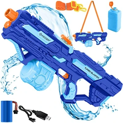 Abbildung von KESSER® Wasserpistole Elektrisch mit Akku Spritzpistolen 1000 ml große Wasserspritzpistole für Kinder und Erwachsene, 8m Reichweite, Wasserspielzeug inkl. Akku, Ladekabel &amp; Extra Tank Navyblau