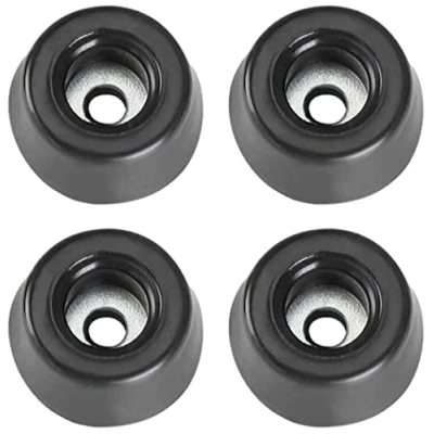 Abbildung von 4 Stück Gummifüße 20 x 9 mm Gummifuß schwarz mit Stahlscheibe Stahleinlage Adam Hall 4903