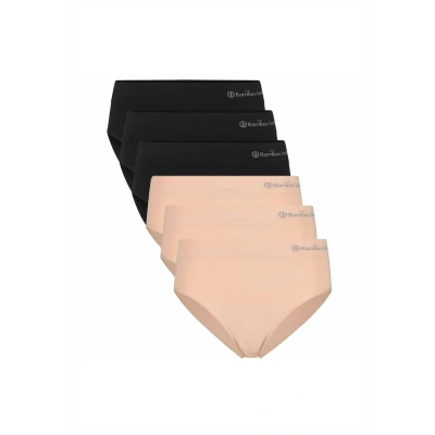 Abbildung von Bamboo Basics 6ER PACK Belle Seamless FULL LOGO Slip, Damen, Größe: 40, Schwarz nude