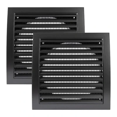 Abbildung von Vent Systems Ø150mm Außenmaße 190x190mm 2 Stück Anthrazit Lüftungsschlitz Abdeckung für Trockner, Belüftungsöffnungen und Abluft Rohr, den Außenbereich geeignet
