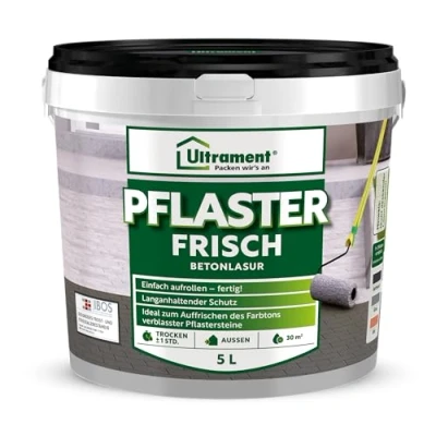 Abbildung von ULTRAMENT Dickschichtlasur Pflaster Frisch, Betonlasur, Anthrazit, 5 Ltr