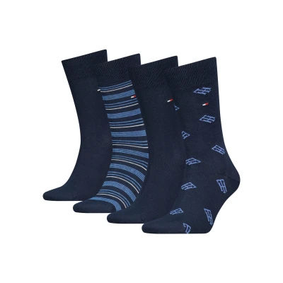 Abbildung von Tommy Hilfiger MEN Giftbox 4 PACK Socken, Herren, Größe: 39 42, Navy