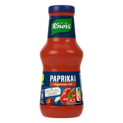 Abbildung von Knorr Paprika Sauce Ungarische Art leckere Grillsauce ohne geschmacksverstärkende Zusatzstoffe und Konservierungsstoffe 250 ml