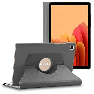 Abbildung von ebestStar Hülle für Samsung Galaxy Tab A7 10.4 T505 (2022, 2020), Drehbar Schutzhülle, PU Lederhülle, Rotierende Ständer Etui, Rotating Case Cover, Grau