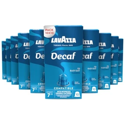 Abbildung von Lavazza, Espresso Dek, Intensität 7/13, Kompatibel mit Nespresso Maschinen, 10 Kapseln, Entkoffeiniert