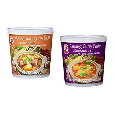Abbildung von Cock Brand Probierset Currypasten 2er Pack (2 x 400g) 2 Sorten, je 1 Dose Panang, Massaman Currypaste