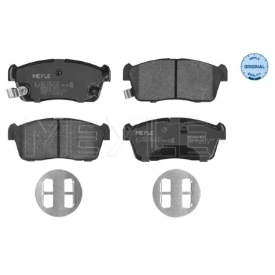 Abbildung von MEYLE 025 235 0715 Bremsbelagsatz ORIGINAL Quality Vorderachse mit akustischer Verschleißwarnung Anti Quietsch Blech DAIHATSU: Cuore 6, Sirion II
