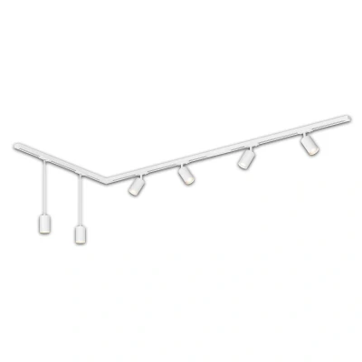 Abbildung von Schienensystem RAIL 230 V, weiß, 4 Spots, 2 Pendel, 2,25 m