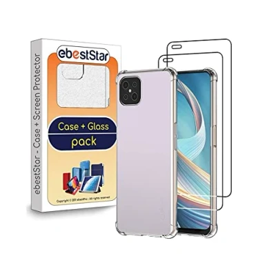 Abbildung von ebestStar Hülle für Oppo Reno4 Z 5G, Silikon Handyhülle, Klar TPU Schutzhülle, verstärkten Rändern und Ecken, Transparent + Panzer Schutz Glas x2
