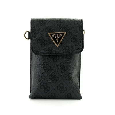 Abbildung von Guess Latona FLAP CHIT CHAT SET Handytasche, Damen, Größe: One Size, Coal logo