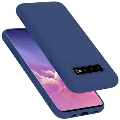 Abbildung von Cadorabo Hülle kompatibel mit Samsung Galaxy S10 5G Silikon Handyhülle für Case aus flüssigem stoßfeste dünne TPU Schutzhülle Liquid BLAU