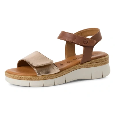 Abbildung von Tamaris Keilsandalette, Riemchensandale, Sommerschuh mit verstellbaren Klettverschlüssen