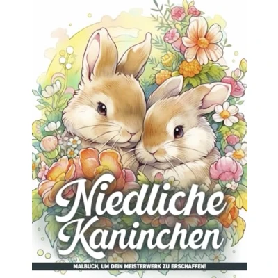 Abbildung von Niedliche Kaninchen Malbuch: Hasen Ausmalbilder Zum Ausmalen, Entspannen Und Genießen Für Kinder, Teens