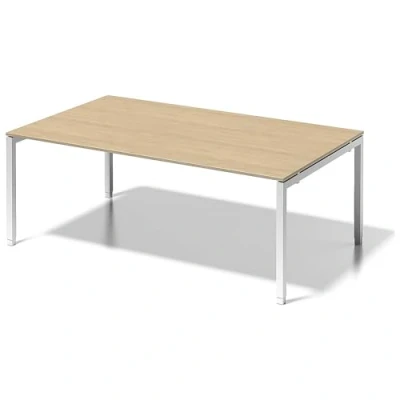 Abbildung von BISLEY Cito Chefarbeitsplatz/Konferenztisch, 650 850 mm höheneinstellbares U Gestell, Metall, Mp396 Dekor Ahorn, Gestell Verkehrsweiß, 120 x 200 85 cm