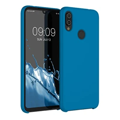 Abbildung von kwmobile Hülle kompatibel mit Xiaomi Redmi Note 7 / Pro Silikon Handy Case Handyhülle weiche Oberfläche kabelloses Laden Karibikblau