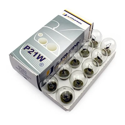 Abbildung von Jurmann Trade GmbH * PRAKTISCHES SET 10 Stück P21W BA15S 21W 12Volt 21Watt KFZ Beleuchtung LONGLIFE Glühlampe, Glassockellampe, Glühbirne, Soffitte, Autolampen WERKSTATTWARE