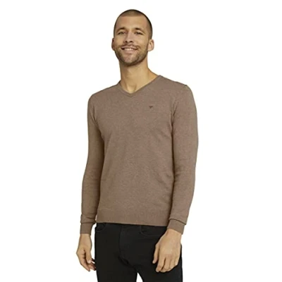 Abbildung von TOM TAILOR Herren Basic Strickpullover mit V Ausschnitt