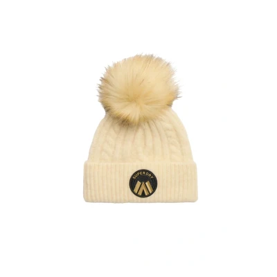 Abbildung von Superdry Cable LUXE Mütze, Damen, Größe: One Size, Oatmeal white