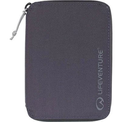 Abbildung von Lifeventure Geldbörse im Mini Reisen mit RFiD Schutz Bifold Reißverschluss und Reisepasshalter für Reisen, umweltfreundliches, recycelbares Material (Marineblau)